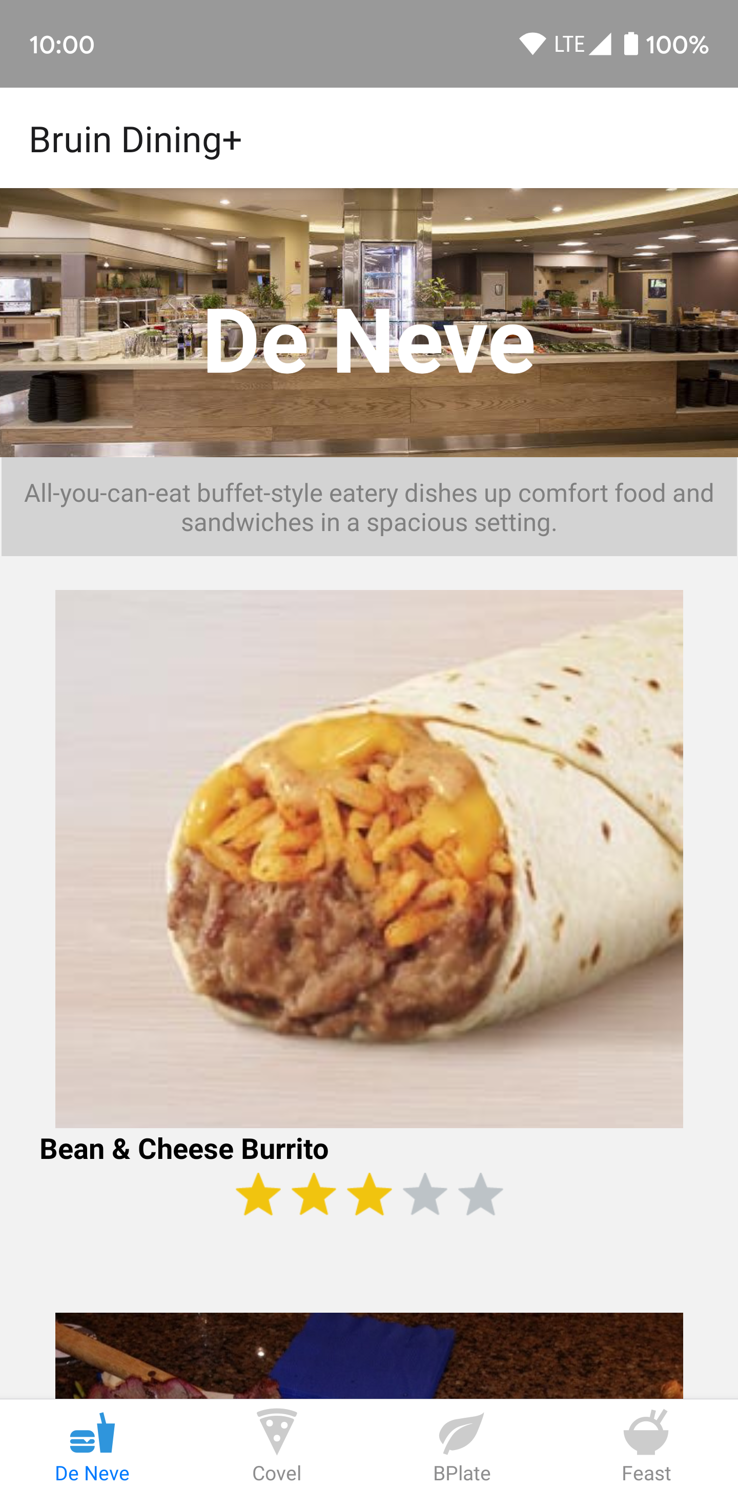 Screenshot of Bruin Dining Plus running on Android